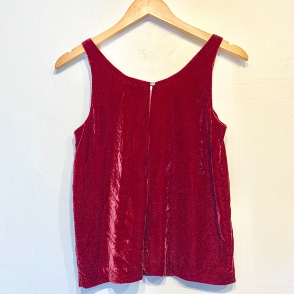 J CREW | Plum Velvet Versatile Spaghetti Strap Boho Tank Top - Picture 6 of 11